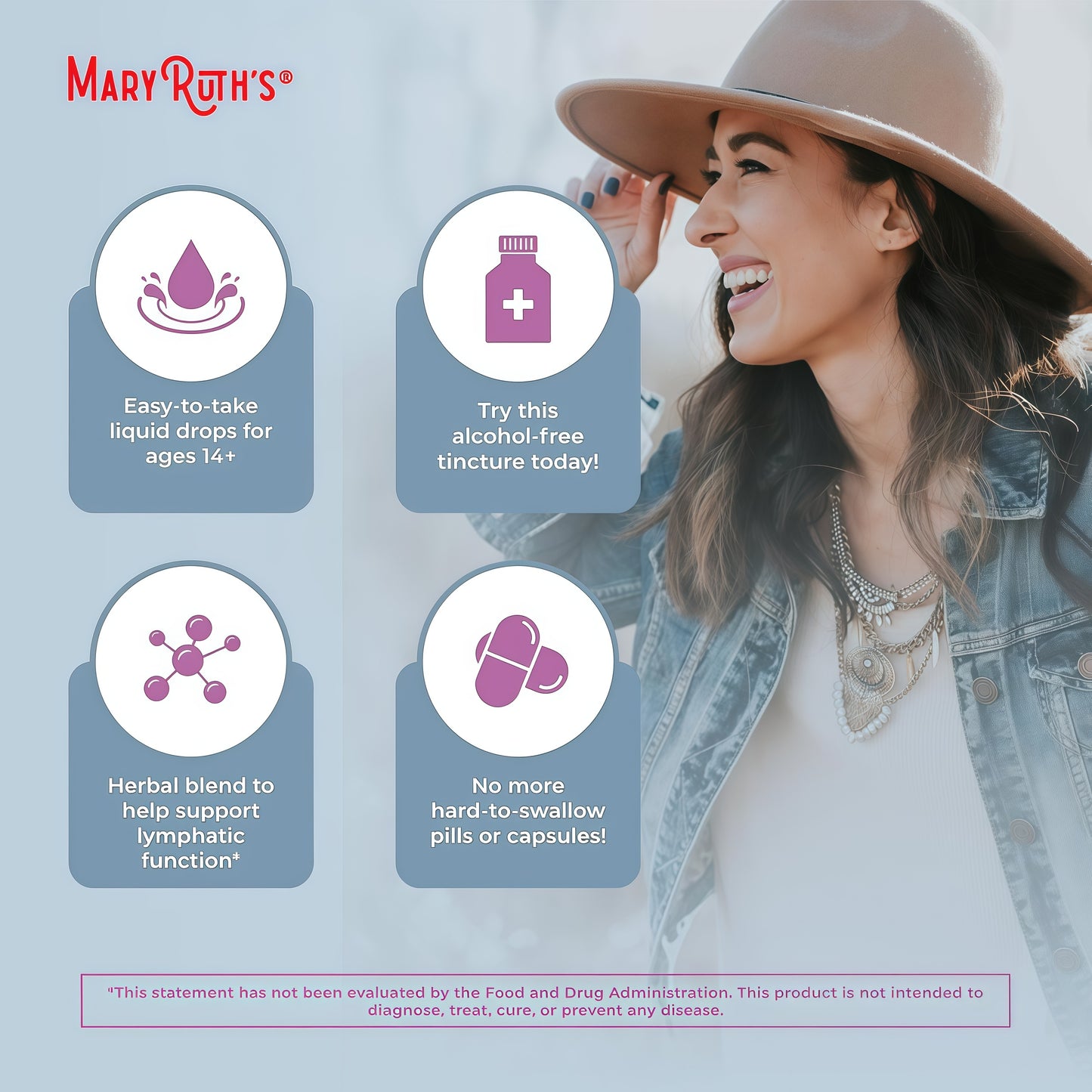 MARYRUTH'S Lymphatic Support Liquid Drops USDA Organic | Herbal Blend with Echinacea & Elderberry | Blue Vervain | Vegan | Alcohol-Free | Non-GMO | 30 Servings
